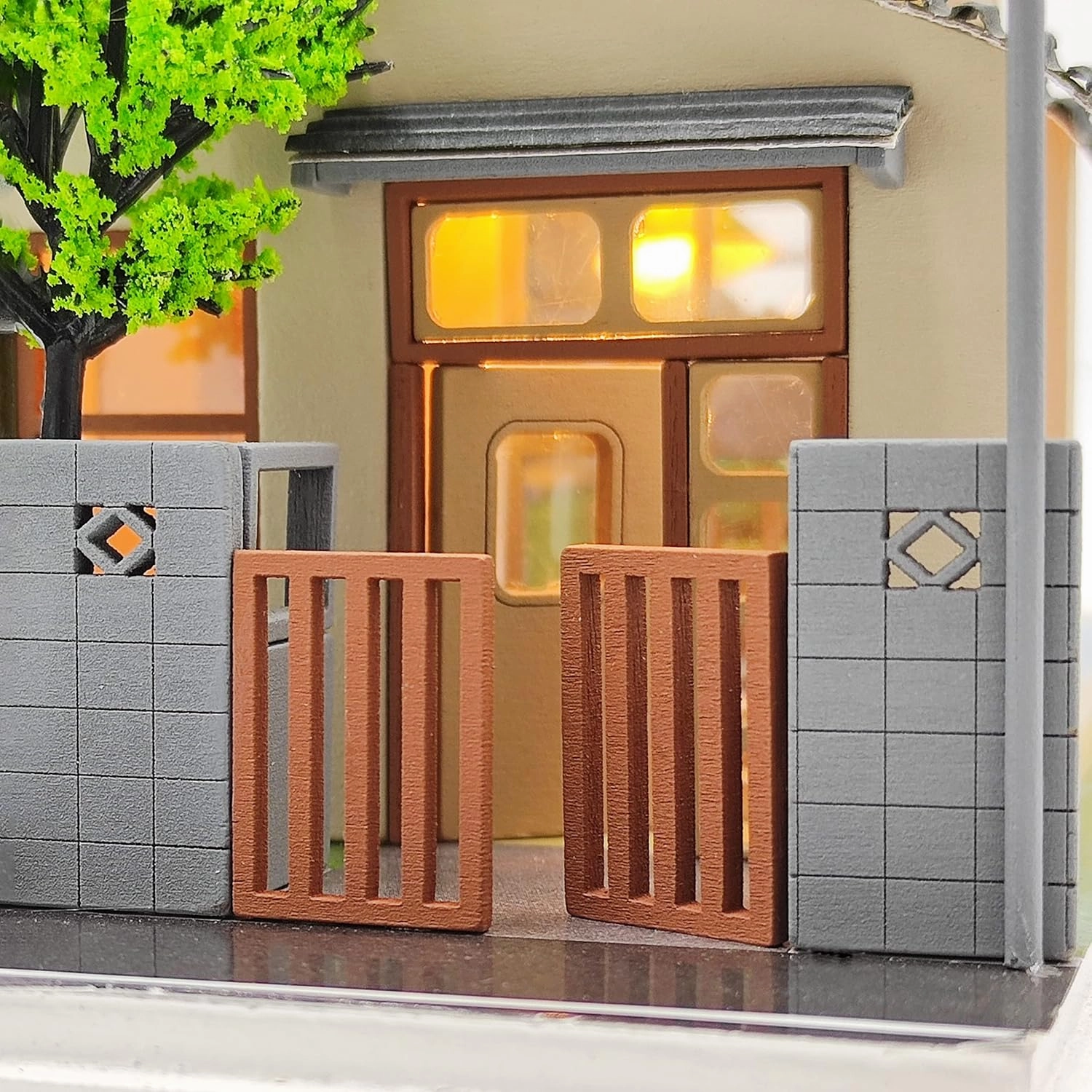 CRIOLPO DIY Miniature House Kit, DIY Assembled Modern House Dollhouse Kit, 1:24 Scale Creative Woodcraft Toy, DIY Craft Kit for Adults, Build Your Modern Style House - Shanyeyuan Villa