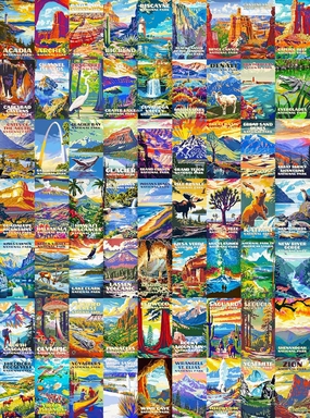 Cross & Glory - Grand Tour of America's National Parks - 1000 Piece Jigsaw Puzzle for Adults | Scenic Travel Puzzle | Perfect for Puzzle Enthusiasts