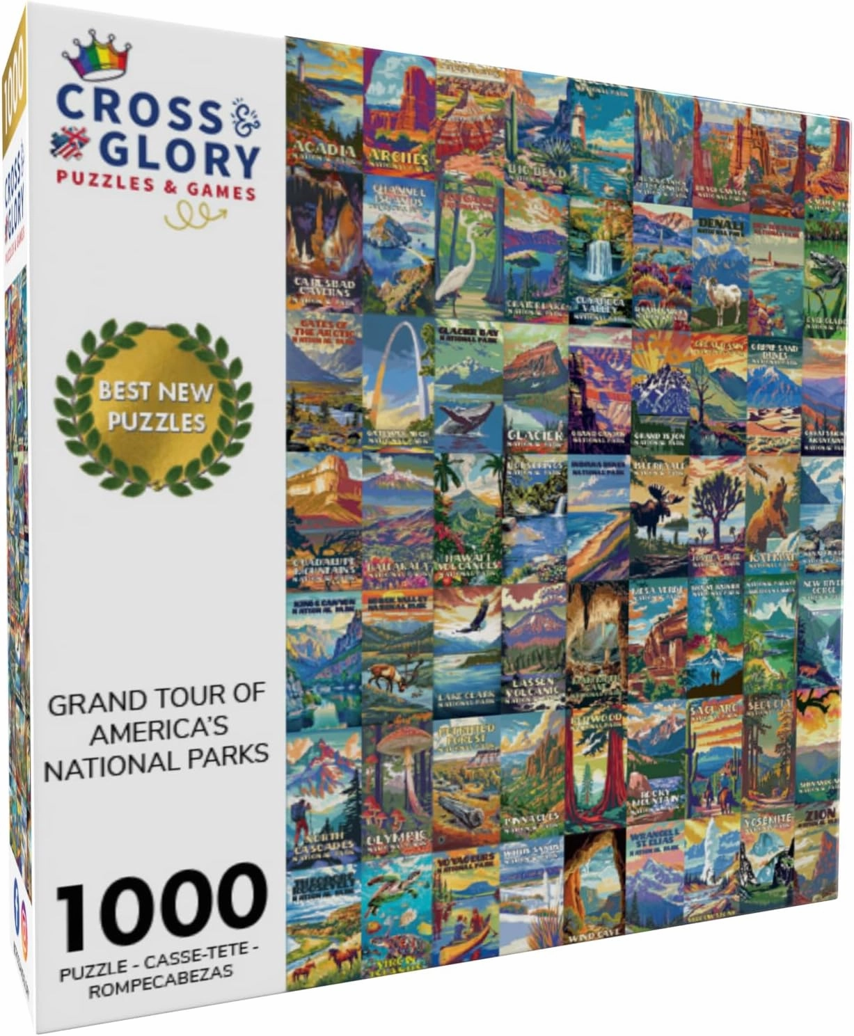 Cross & Glory - Grand Tour of America's National Parks - 1000 Piece Jigsaw Puzzle for Adults | Scenic Travel Puzzle | Perfect for Puzzle Enthusiasts
