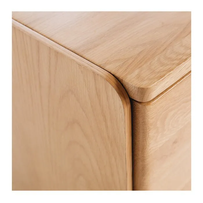 Cube Natural 2 Drawer Bedside - Oak top