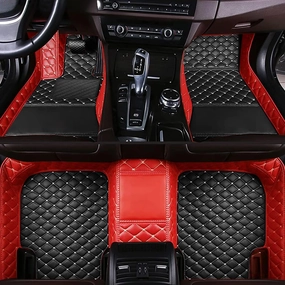Custom Car Floor Mats Compatible for 2005-2023 Dodge Charger RWD/Chrysler 300 300C RWD All Weather Custom Fit Liners Leather Luxury Floor Liner Protection Carpet Car Interior Accessories (D10)