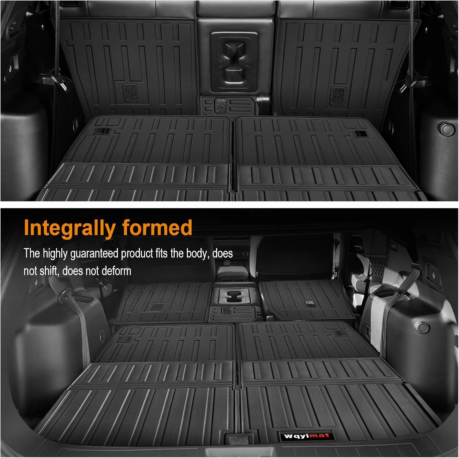 Custom for 2022-2024 2025 Mitsubishi Outlander Rear Seat Backrest Mat 2nd 3row and Trunk Cargo Liner TPE Rubber All-Weather Protection (Only for 7 Seat)