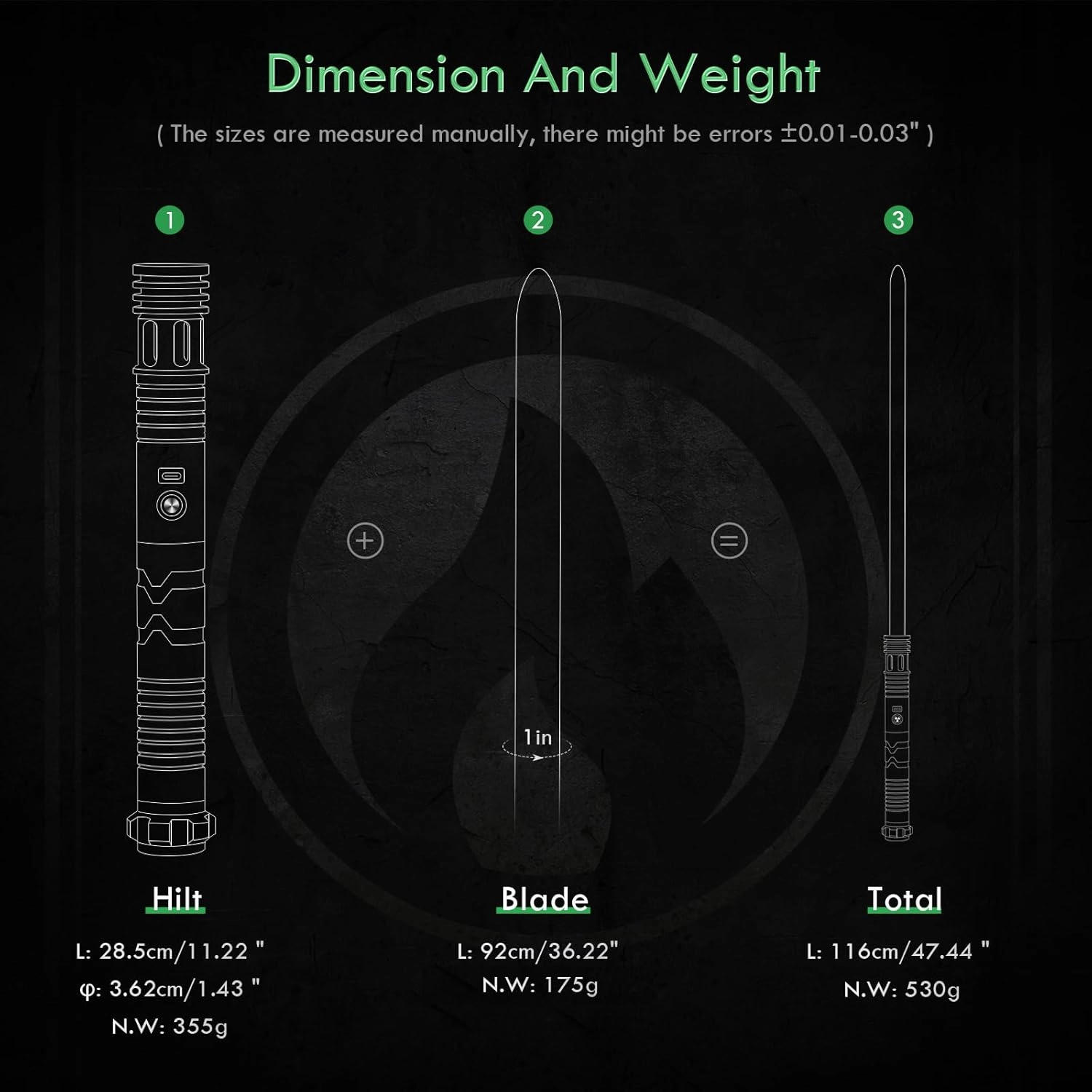 CUSTOM SABER Motion Control RGBX Light Saber, 16 Sound Fonts, Support Dueling, With Belt Clip and Blade Plug - Gray