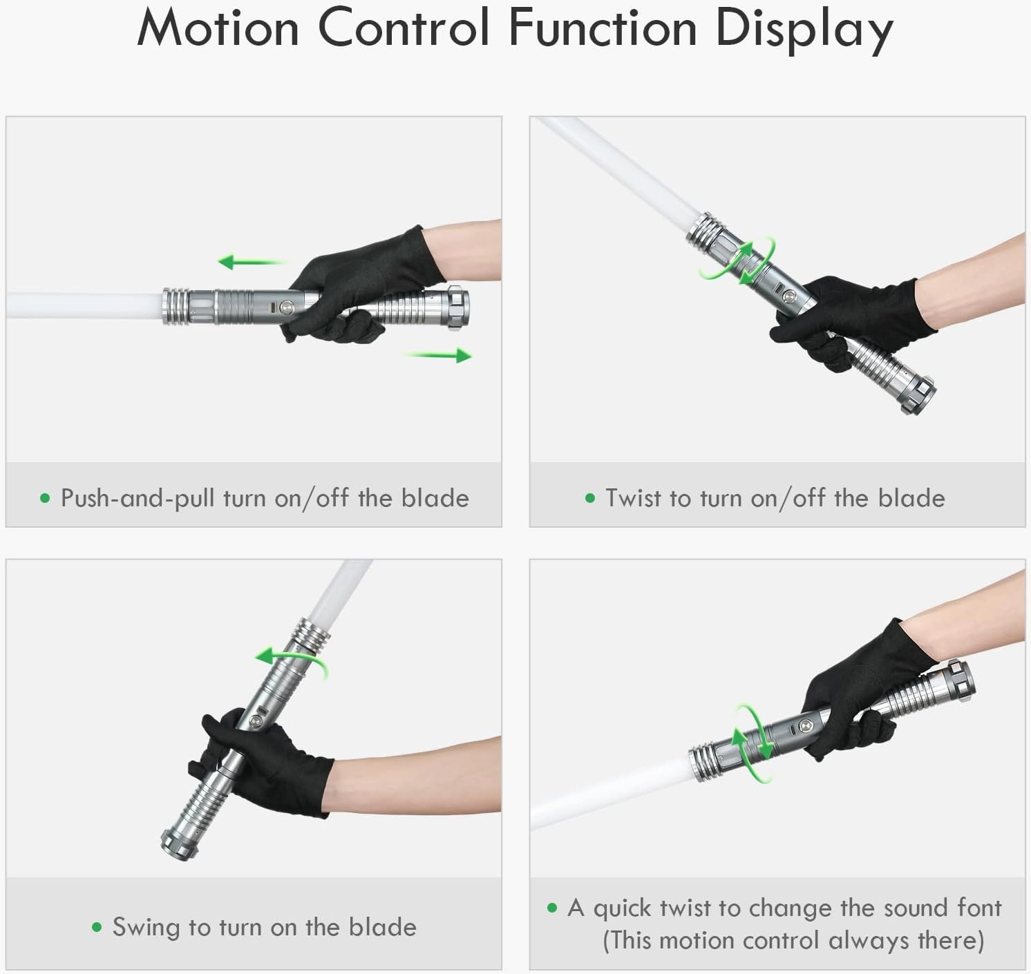 CUSTOM SABER Motion Control RGBX Light Saber, 16 Sound Fonts, Support Dueling, With Belt Clip and Blade Plug - Gray