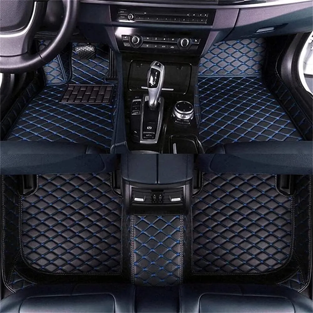 Customized Car Mats are Suitable for Déesse DS 4 / 2012-2014 Year Waterproof Lining Full Set of Environmentally Friendly Flooring (Black Blue,DS 4 / 2012-2013 Year)
