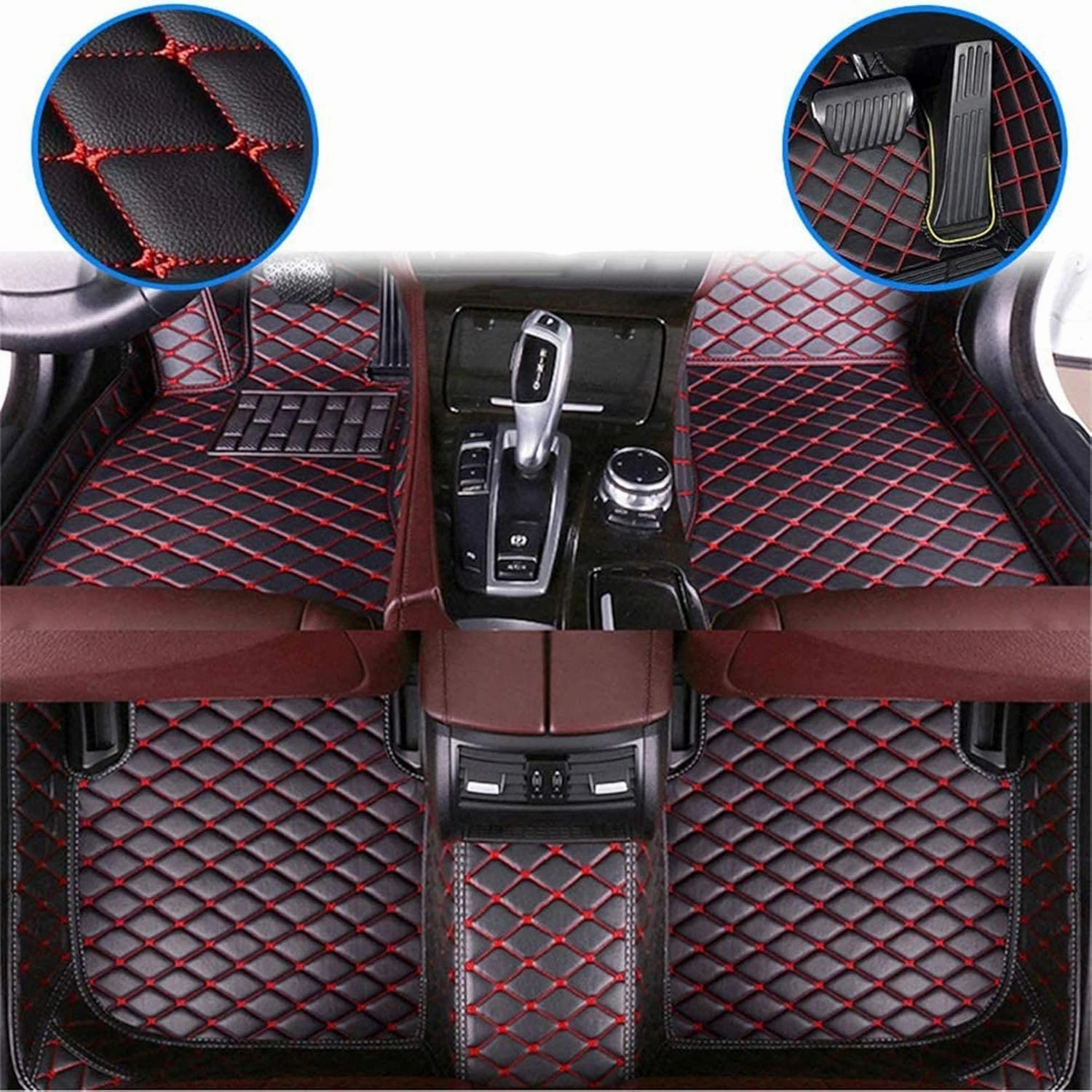 Customized Car Mats are Suitable for Déesse DS 4 / 2012-2014 Year Waterproof Lining Full Set of Environmentally Friendly Flooring (Black Beige,DS 4 / 2014 Year)