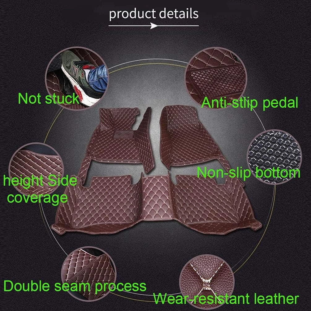 Customized Car Mats are Suitable for Déesse DS 4 / 2012-2014 Year Waterproof Lining Full Set of Environmentally Friendly Flooring (Black Beige,DS 4 / 2014 Year)