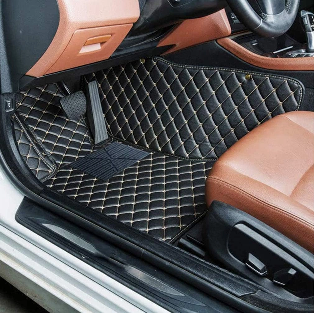 Customized Car Mats are Suitable for Déesse DS 4 / 2012-2014 Year Waterproof Lining Full Set of Environmentally Friendly Flooring (Black Beige,DS 4 / 2014 Year)