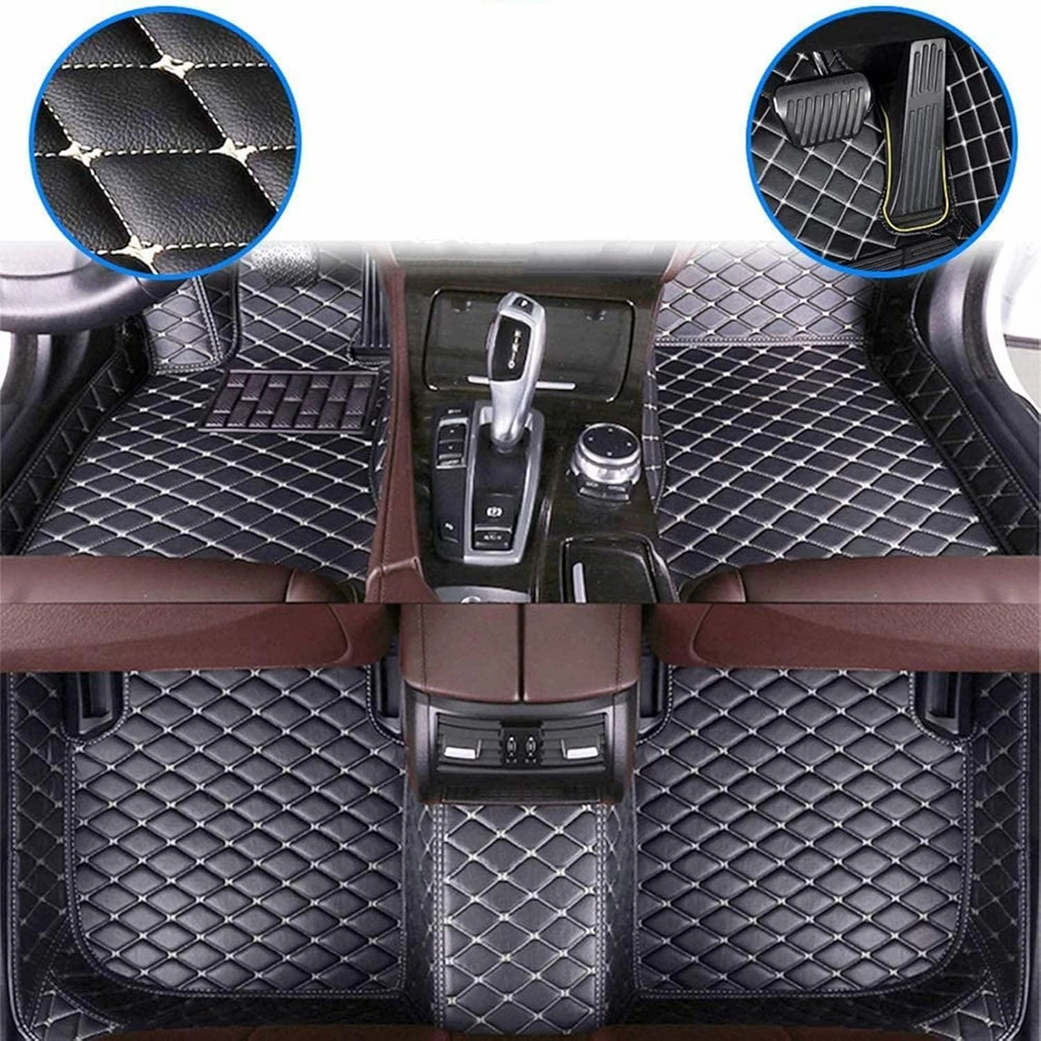 Customized Car Mats are Suitable for Déesse DS 4 / 2012-2014 Year Waterproof Lining Full Set of Environmentally Friendly Flooring (Black Beige,DS 4 / 2014 Year)