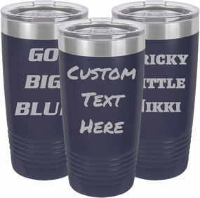 Customized Tumblers With Names, Double Wall Personalized Bottles with Splash and Leak Proof Upgraded Slider Lid for Birthdays, Mom, Dad, Friends, Co-Workers (20oz, Navy Blue)