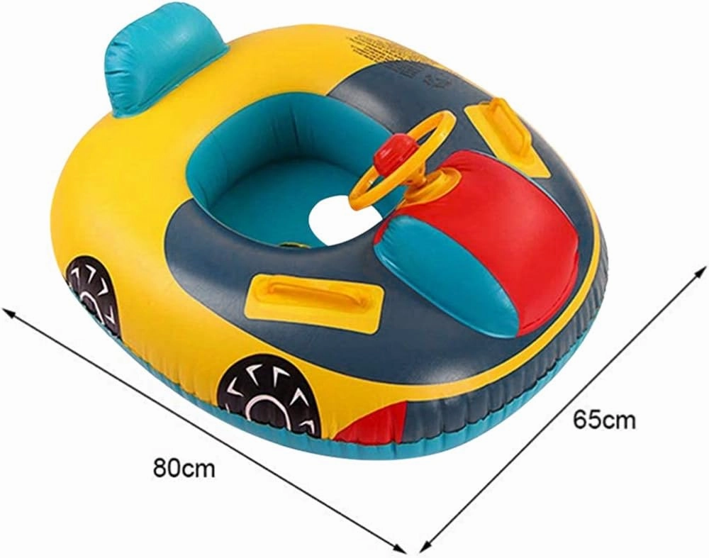 Cute Child Kids Inflatable Pool Float PVC Summer Swim Float Air Bed Lake Boat Swimming Floats with 2 Handles Surfing Raft Bodyboard Floating Mattress Seat Swim Ring for Girls Boys 1-5 Years