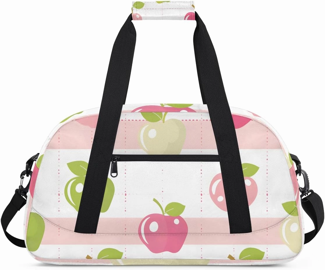 Cute Fruit Patterns Kids Overnighter Duffel Bags for Boys, Carry-On Size Sports Gym Bag with Front Zipper Pocket for School Practice or Overnight Travel Weekender Sleepover Tote Bag