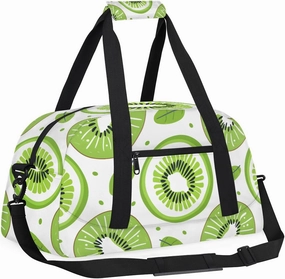 Cute Kiwi Kids Overnighter Duffel Bags for Boys, Carry-On Size Sports Gym Bag with Front Zipper Pocket for School Practice or Overnight Travel Weekender Sleepover Tote Bag