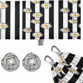 Cute White Daisies Camping Hammock, 330 lbs with 2 Tree Straps, Carry Bag, Single Portable Hammock for Outdoor/Indoor, Hiking, Beach, Backpacking, Travel