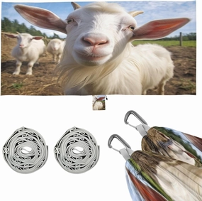 Cute White Goat Camping Hammock, 330 lbs with 2 Tree Straps, Carry Bag, Single Portable Hammock for Outdoor/Indoor, Hiking, Beach, Backpacking, Travel