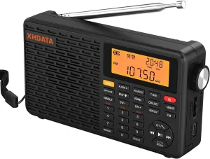 D109WB Portable Radio AM/FM/SW/LW/WB Weather Radio Shortwave Radio Receiver with NOAA Alert, Battery Operated Great Sound Wireless BT Mp3 Speaker, SOS Alert Alarm Clock Sleep Function