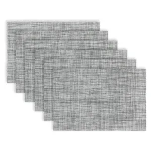 Dainty Home Bristol Woven Texteline Textured Design Reversible 12" x 18" Rectangular Placemats Set of 6