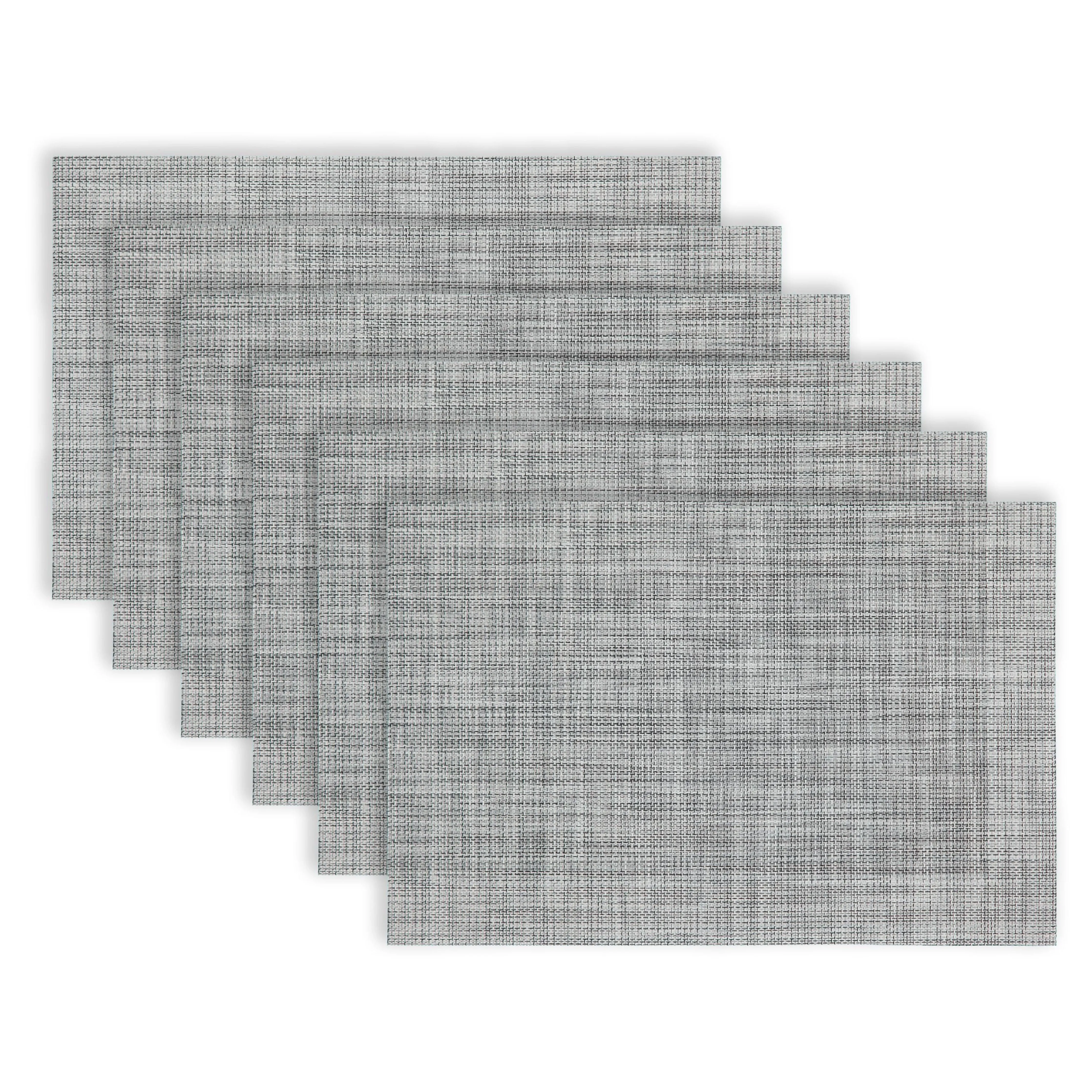 Dainty Home Bristol Woven Texteline Textured Design Reversible 12" x 18" Rectangular Placemats Set of 6