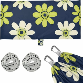 Daisy Lime Green Navy Blue Hammocks Cloth Hammock for Outside Beach Patio Garden