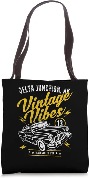 Delta Junction Alaska Vintage Vibes Car Distressed Design Tote Bag