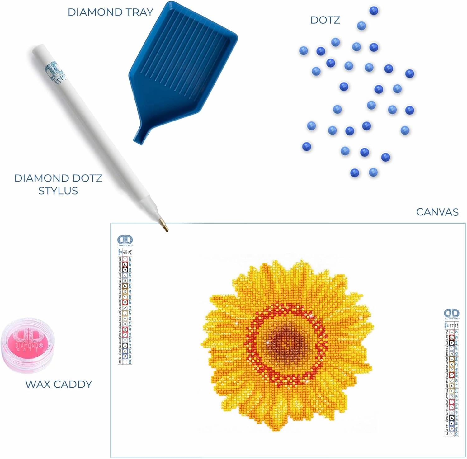 DIAMOND DOTZ Happy Day Sunflower Flowers Diamond Painting Kits for Adults - Diamond Art Kits a Relaxing Creative Craft Kit with Dotz Gems 7.9"x7.9"