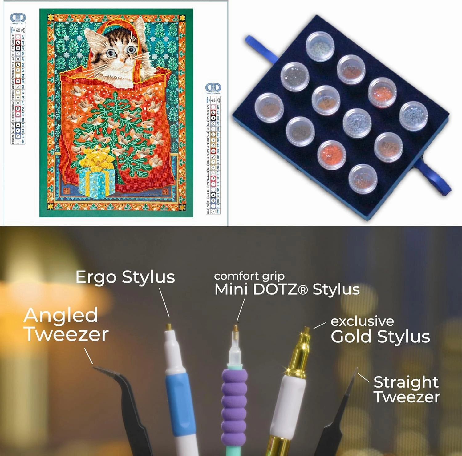 DIAMOND DOTZ Manuel in The Christmas Robin Bag Diamond Painting Kits for Adults - Diamond Art Kits a Relaxing Creative Craft Kit with Dotz Gems 15x20