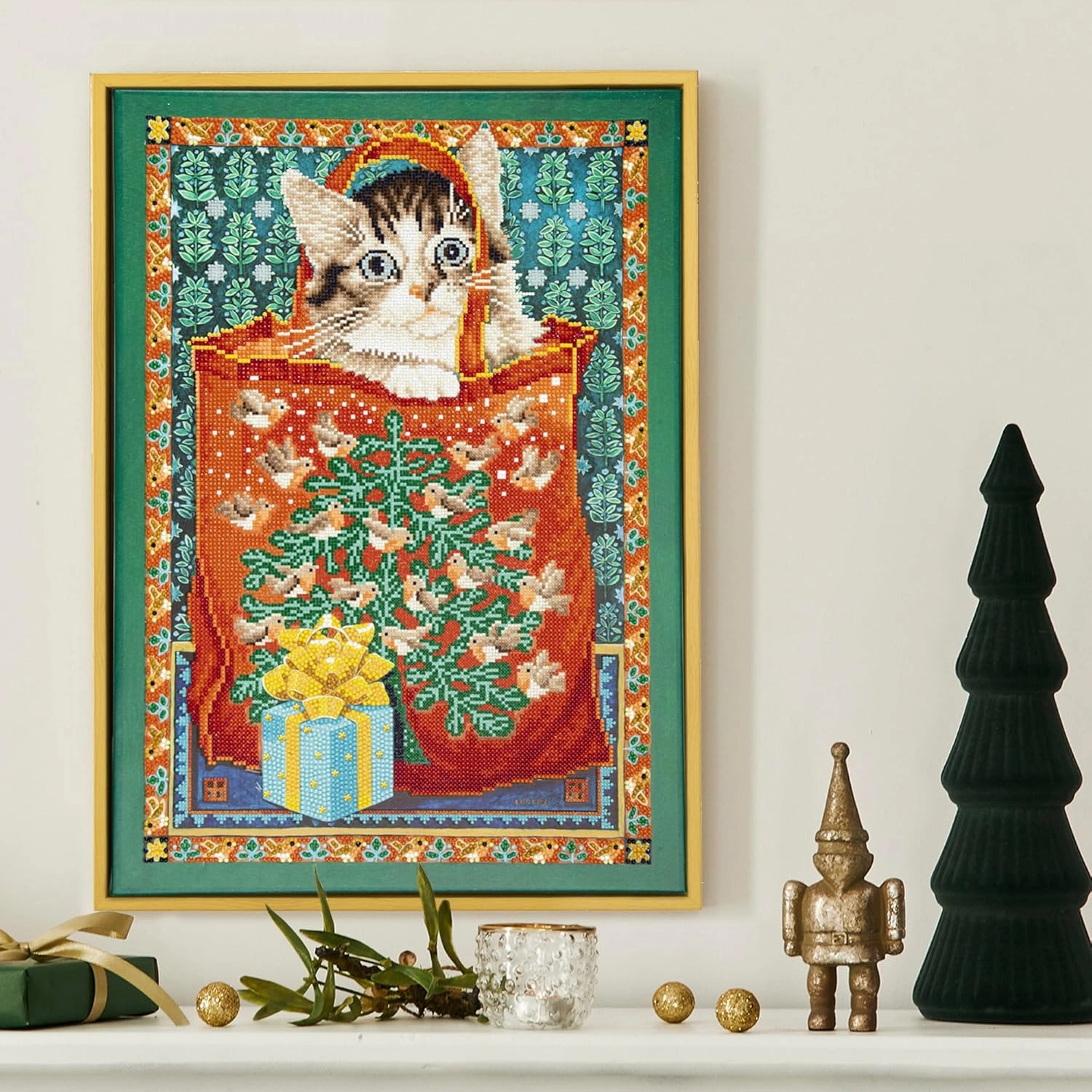 DIAMOND DOTZ Manuel in The Christmas Robin Bag Diamond Painting Kits for Adults - Diamond Art Kits a Relaxing Creative Craft Kit with Dotz Gems 15x20