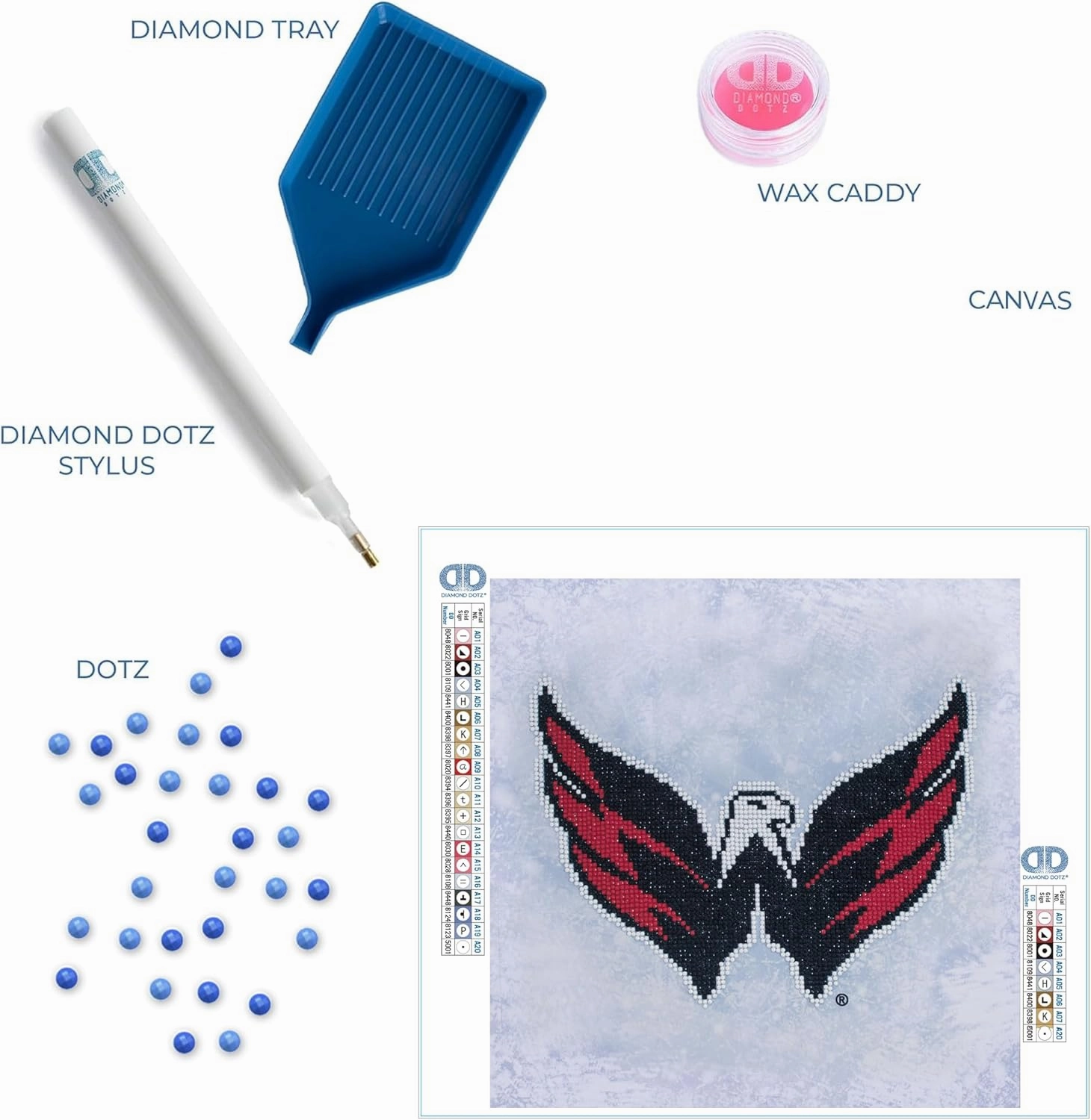 DIAMOND DOTZ NHL Washington Capitals Diamond Painting Kits for Adults - Diamond Art Kits a Relaxing Creative Craft Kit with Dotz Gems