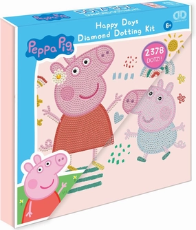 DIAMOND DOTZ Peppa Pig Happy Days Dotz Box Family Diamond Painting Kits for Adults - Diamond Art Kits a Relaxing Creative Craft Kit with Dotz Gems 11"x11"