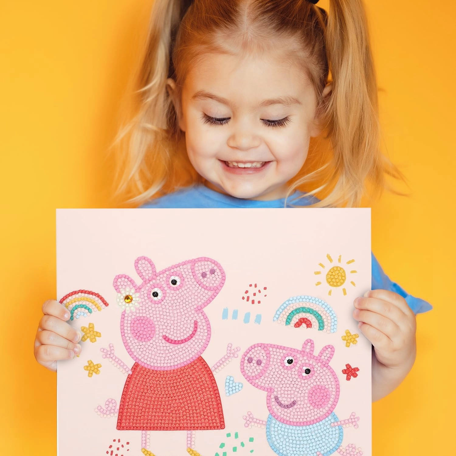 DIAMOND DOTZ Peppa Pig Happy Days Dotz Box Family Diamond Painting Kits for Adults - Diamond Art Kits a Relaxing Creative Craft Kit with Dotz Gems 11"x11"