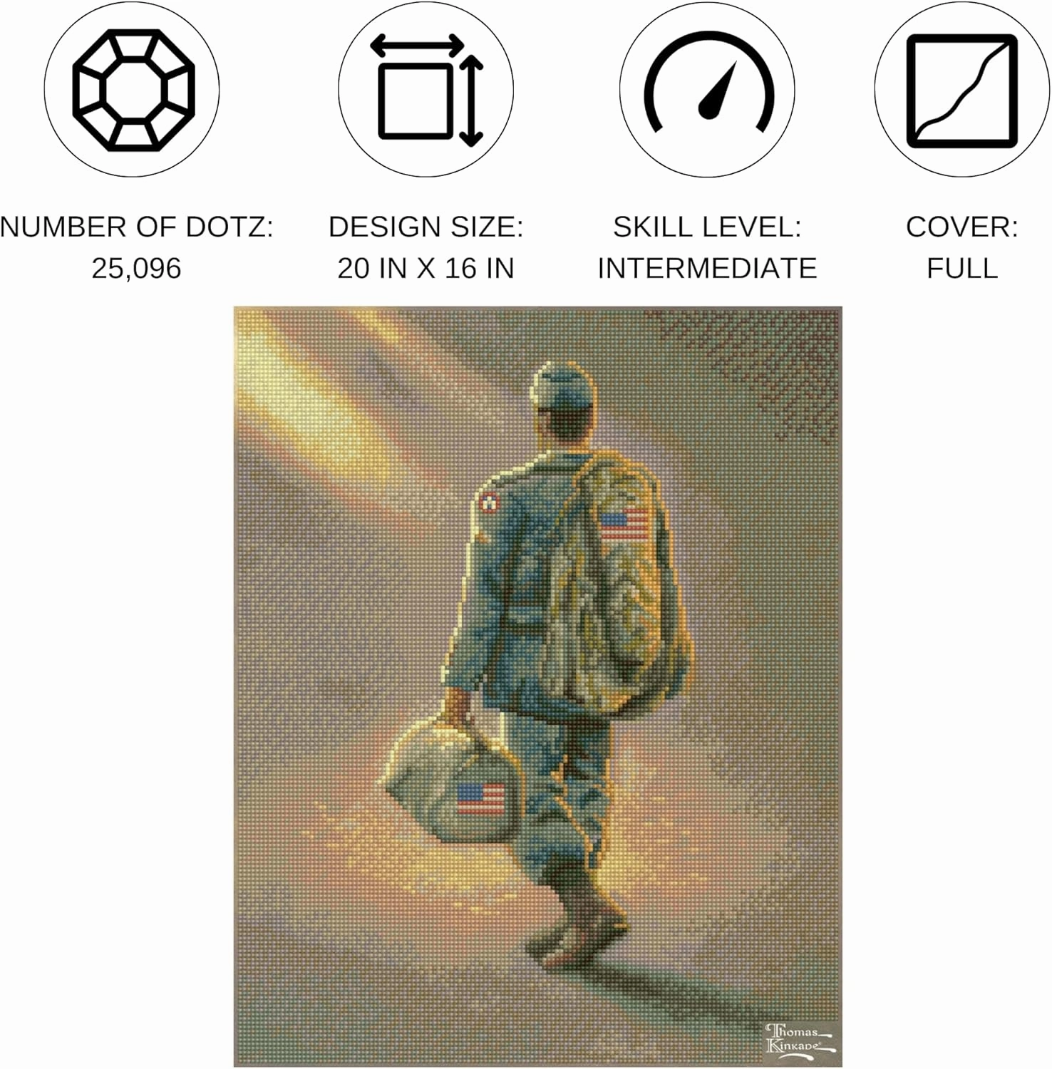 DIAMOND DOTZ Thomas Kinkade Heading Home Diamond Painting Kits for Adults - Diamond Art Kits a Relaxing Creative Craft Kit with Dotz Gems 20x16