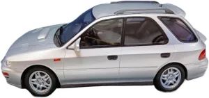 Die Cast Vehicle 1/18 for Subaru WRX GF8 1994 Silver Impreza Wagon Model Casting Car Model Mini Car Model Exquisite Car Models Mini Cars Replica