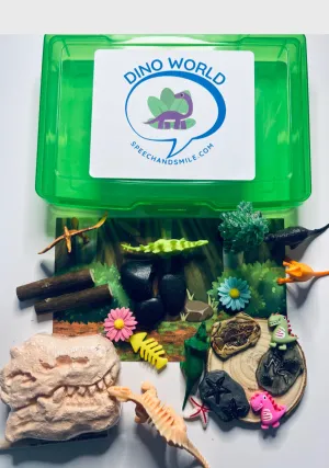 DINOSAUR Kit Dino Mini Objects Speech Therapy Language Task Box Mini Dinosaur Gift with a Dino Dig Excavate to find a Treasure