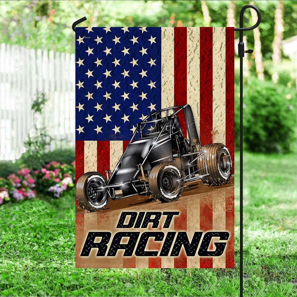 Dirt Racing Flag Non-wing Sprint Car Racing American Flag LHA1702F