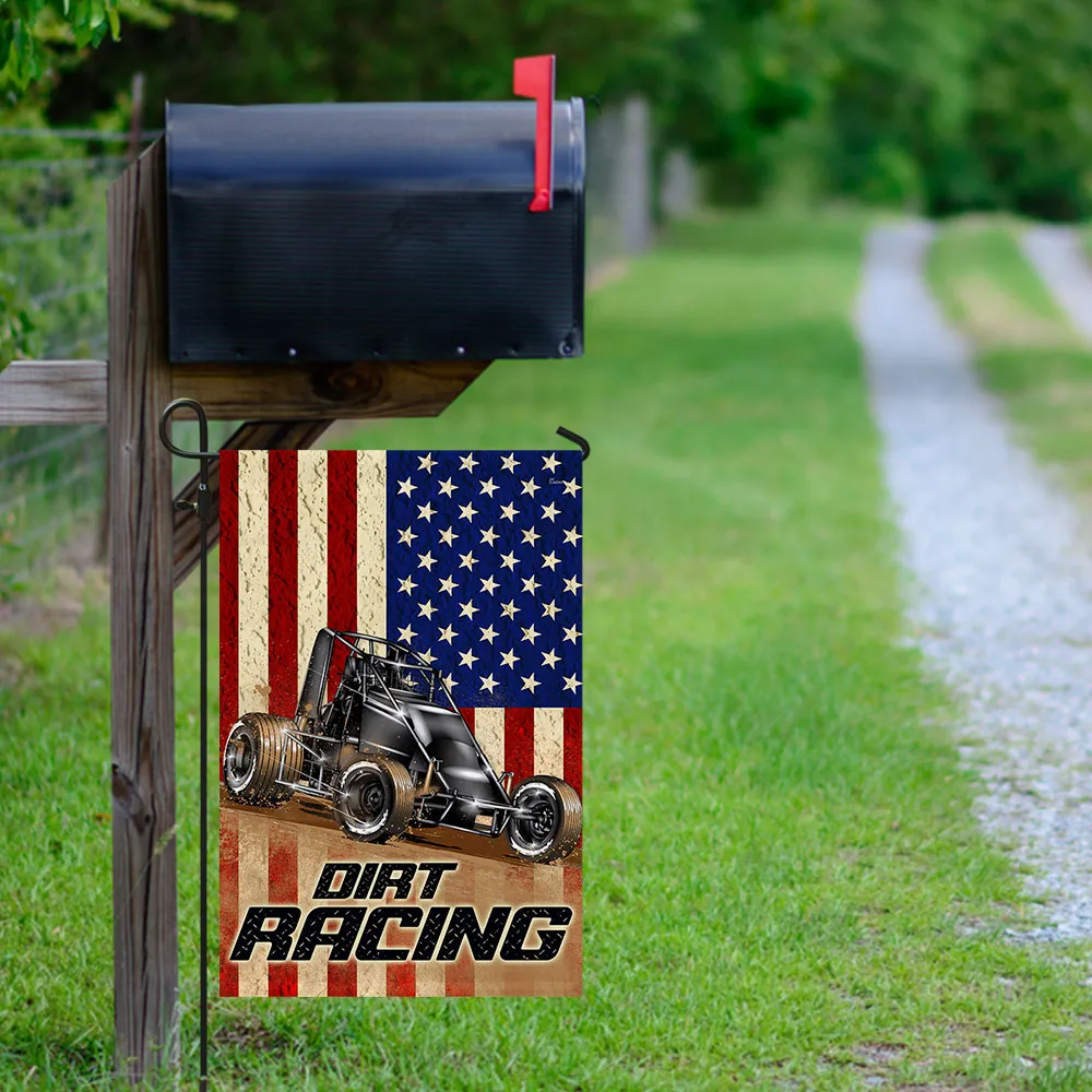 Dirt Racing Flag Non-wing Sprint Car Racing American Flag LHA1702F