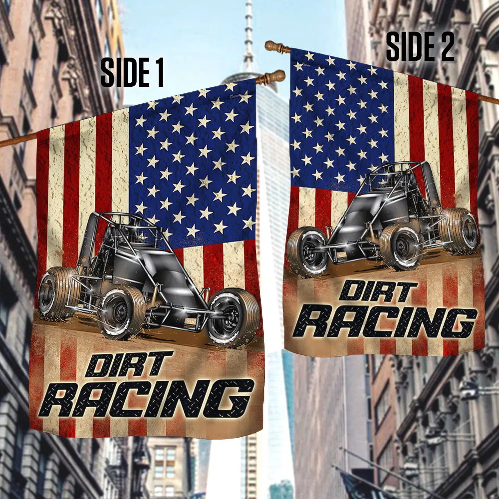 Dirt Racing Flag Non-wing Sprint Car Racing American Flag LHA1702F