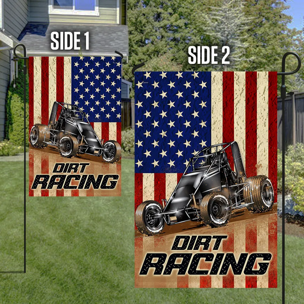 Dirt Racing Flag Non-wing Sprint Car Racing American Flag LHA1702F