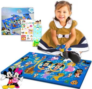 Disney Floor Puzzle Featuring Mickey Mouse Toy Story Disney Princess | 25 Piece Giant Disney 100 Puzzle for Kids