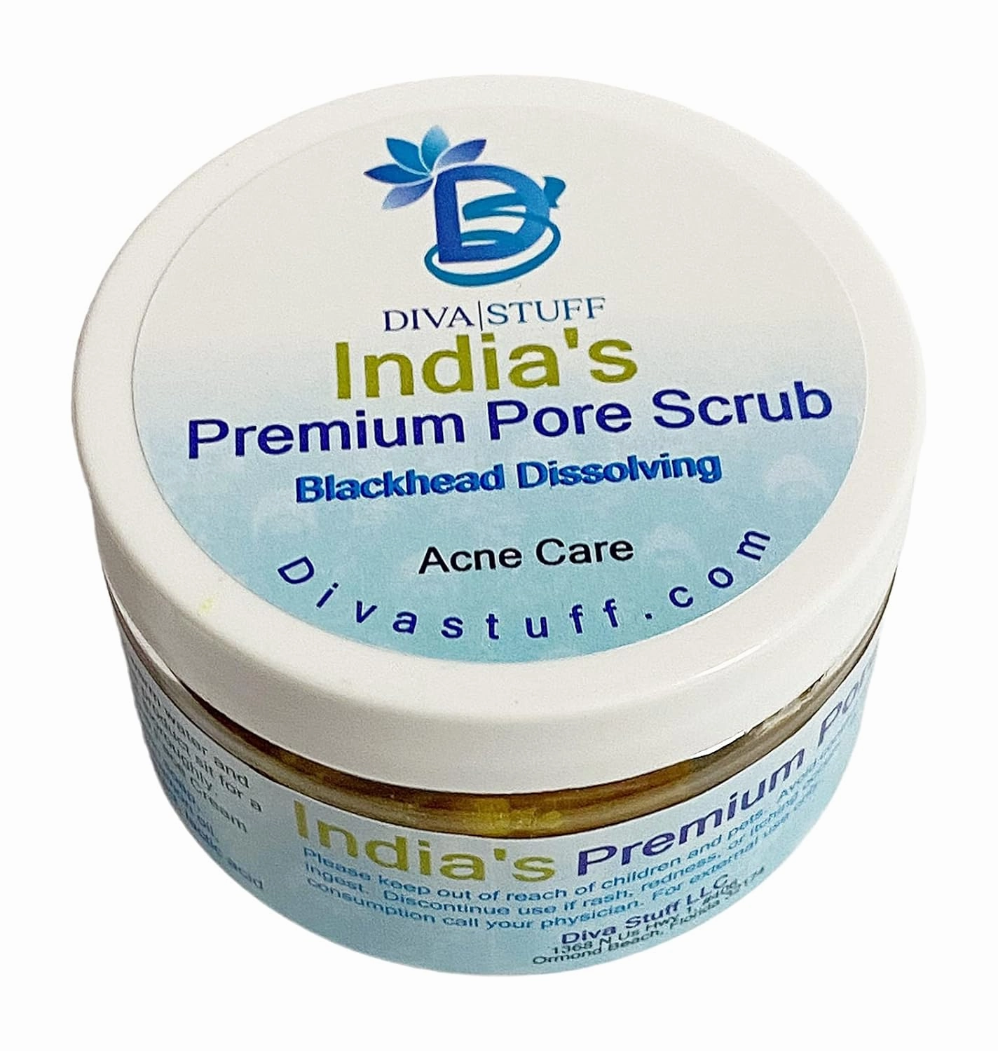 Diva Stuff India's Premium Pore Scrub, For Blackheads, Whiteheads and Clogged Pores, With Turmeric, Sugar and Lemongrass