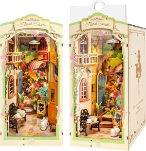 DIY Book Nook Floral Corner, 3D Puzzle Book Nook Kits for Adults, Decorative Book Nooks for Bookshelf Miniature Scenes, DIY Crafts/Gifts/Decorations for Teens (Floral Corner)