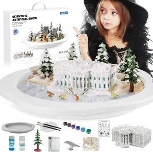 DIY Science Kit for Kids Ages 6-12 - Instant Snow Experiment Kit with 3D Scene Painting, DIY Educational Toys for Classroom & Home Learning, Creative Winter Crafts & Science Projects 3002
