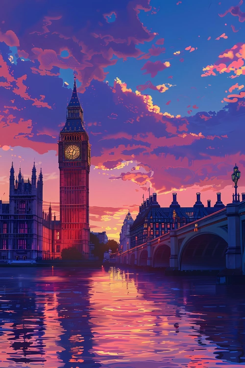DIY 5D Diamond Painting Kits for Adults Diamond Art Big Ben at Dusk Rhinestone Diamond Embroidery Big Ben Craft Kits for Living Room Bedroom Wall Decor Gift 16x24 inch