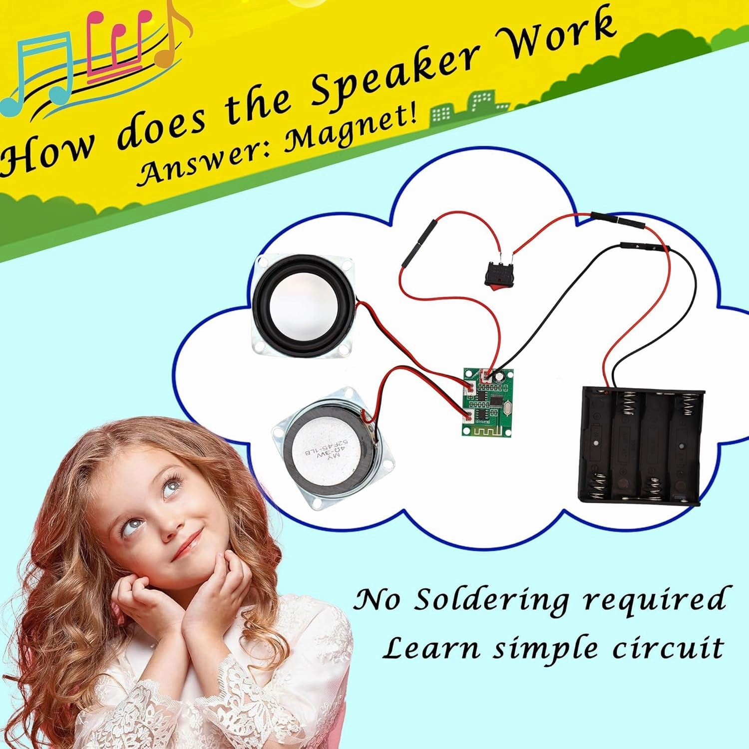 DIY Bluetooth Speaker Kit, Stem Projects for Kids Ages 8-12, STEM Kits for Kids Ages 10-12-14-16, Gifts for 9 10 11 12 13 14 15 16 Year Old Boys Teens (Green)