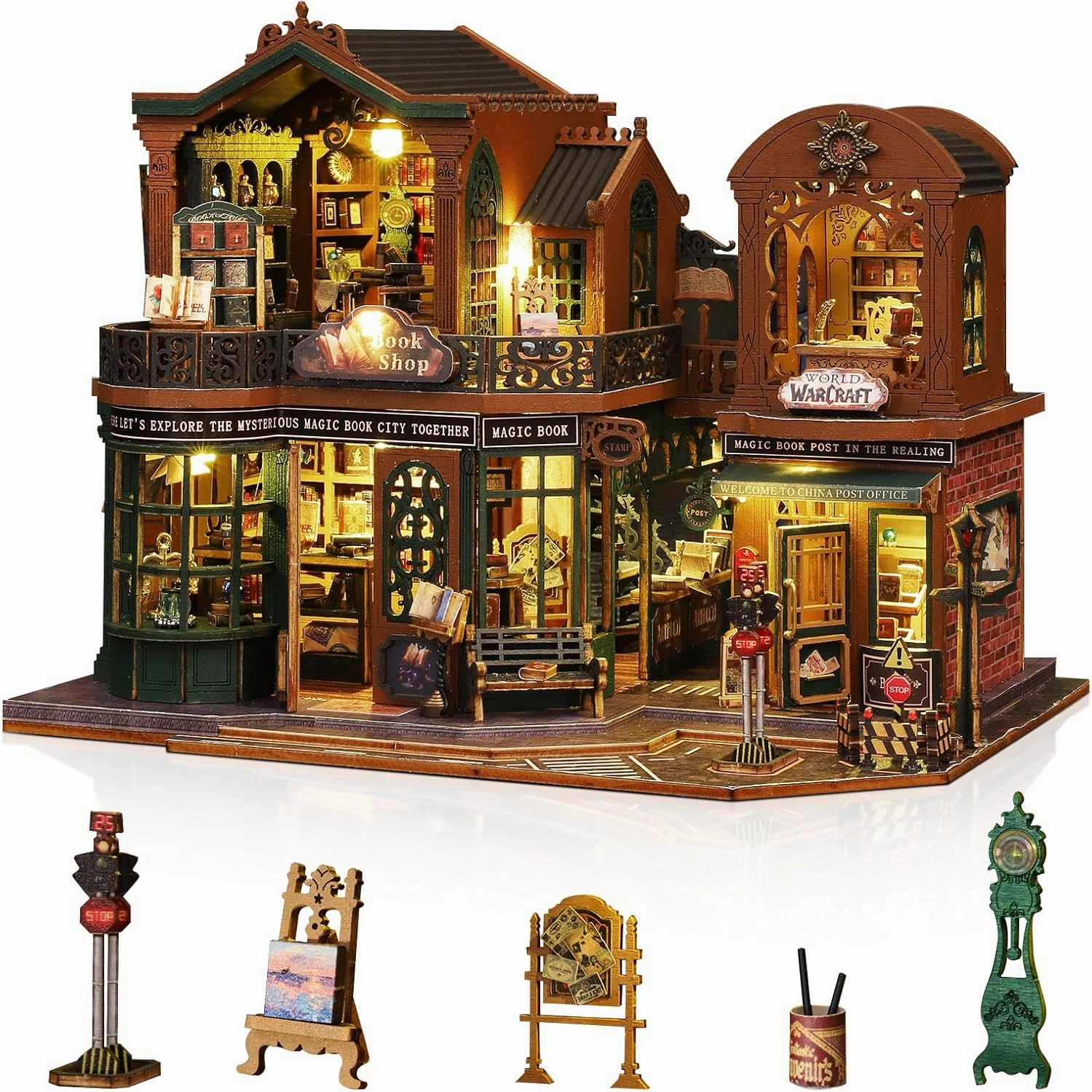 DIY Miniature House Kits, Tiny House Kit, Doll House Kits for Adults to Building, Unique Birthday for Family and Friends, Twilight Book City