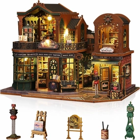 DIY Miniature House Kits, Tiny House Kit, Doll House Kits for Adults to Building, Unique Birthday for Family and Friends, Twilight Book City
