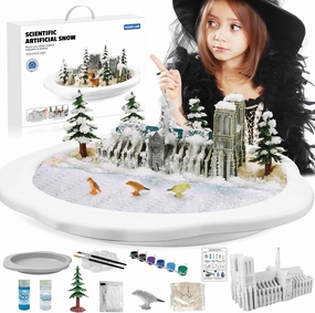 DIY Science Kit for Kids Ages 6-12 - Instant Snow Experiment Kit with 3D Scene Painting, DIY Educational Toys for Classroom & Home Learning, Creative Winter Crafts & Science Projects 3001