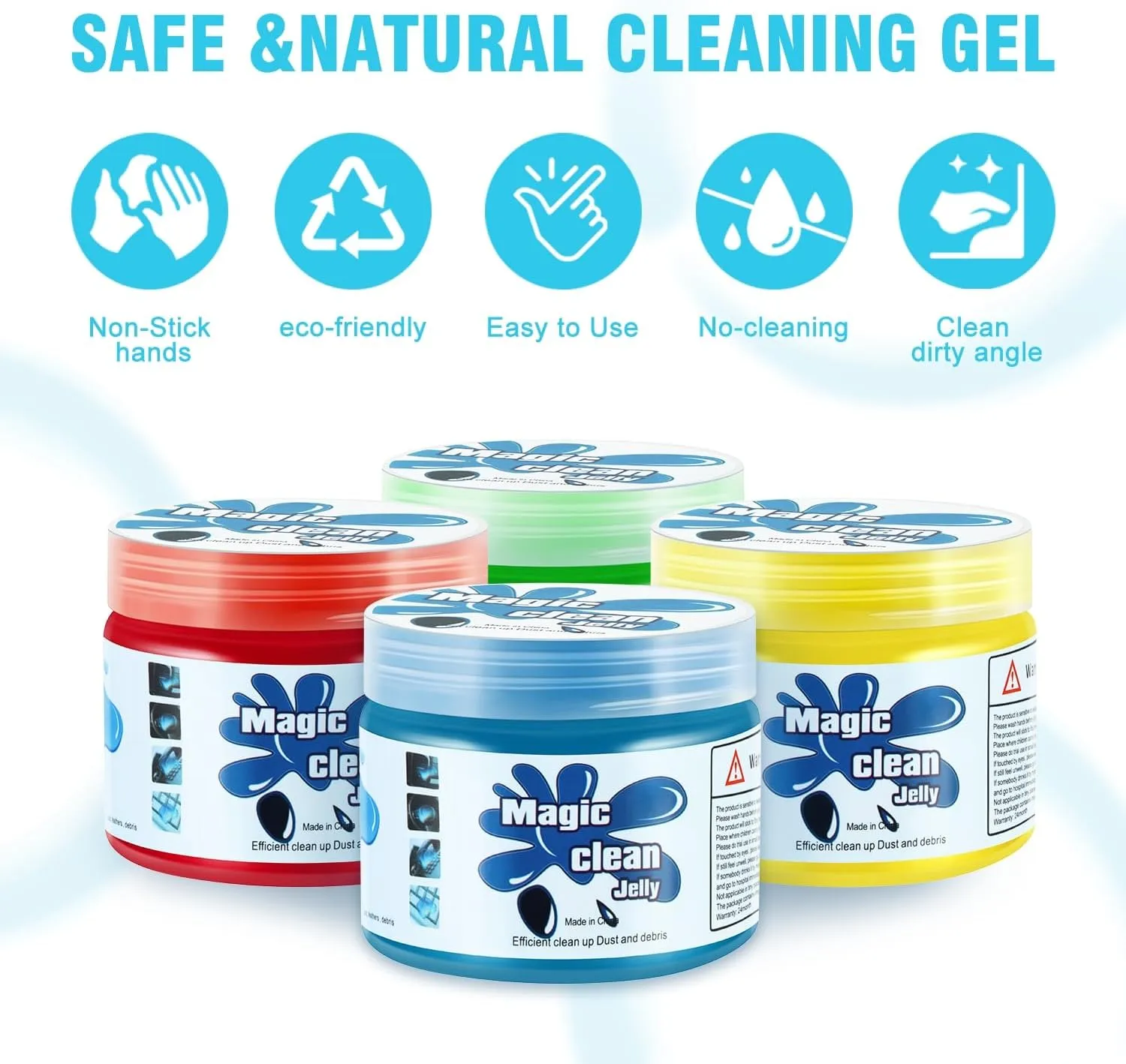 DNA MOTORING 4 Pack Car Cleaning Gels Auto Detailing Tools Cleaning Putty Car Interior Cleaner, Car Jelly Cleaner, Keyboard Cleaner, Car Cleaning Supplies Car Gifts for Men Women, TOOLS-00150