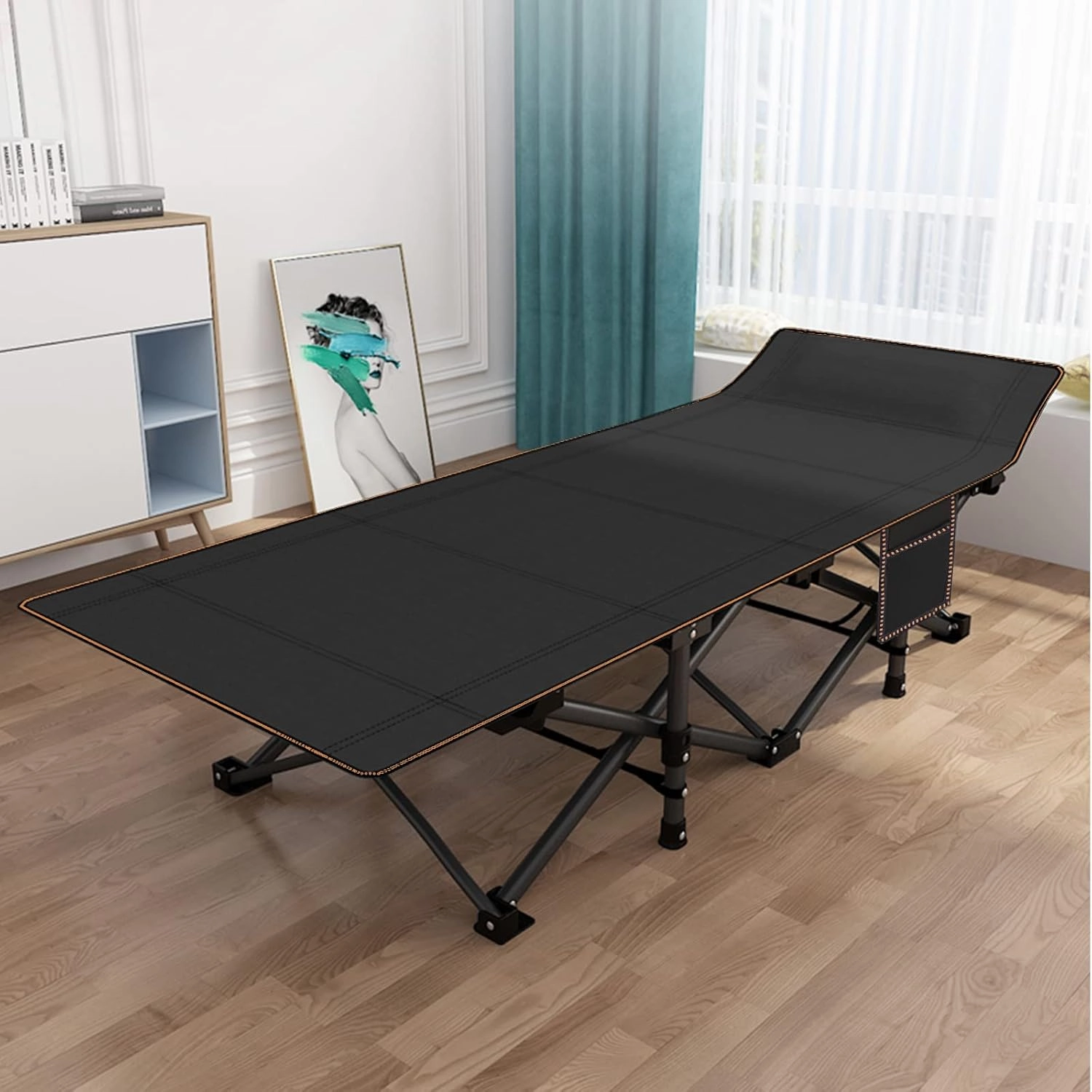 DoCred Oversized XXL Folding Camping Cot with Mattress, 2 Pack Heavy Duty Sleeping Cot Bed Portable Adults Outdoor Bed with Carry Bag, Travel Camp Cots