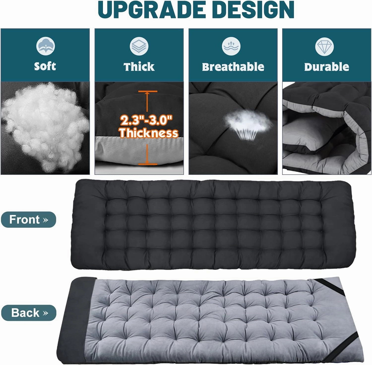 DoCred Oversized XXL Folding Camping Cot with Mattress, 2 Pack Heavy Duty Sleeping Cot Bed Portable Adults Outdoor Bed with Carry Bag, Travel Camp Cots