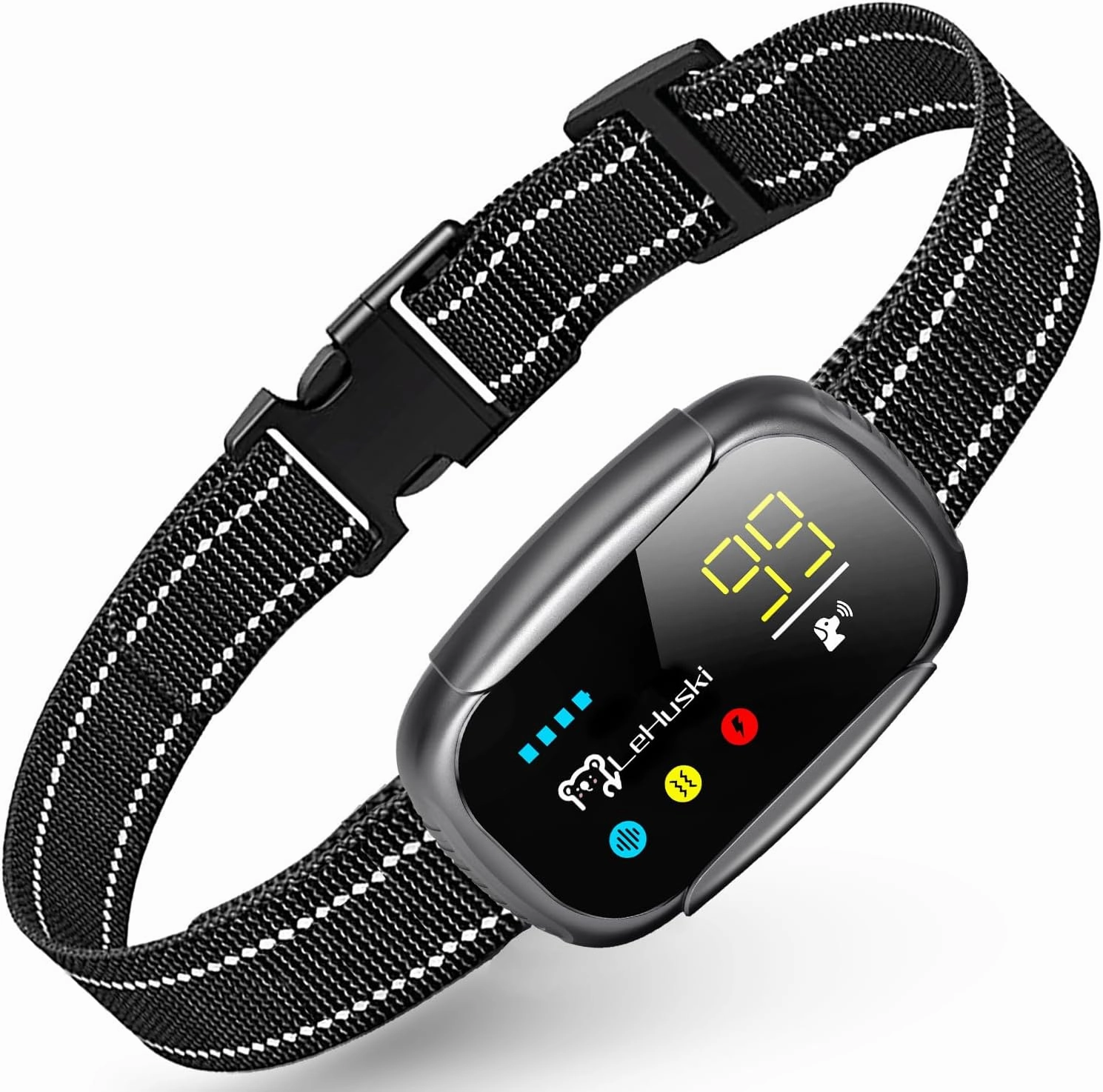 Dog Bark Collar Effective No Bark Training for Dogs of Large Medium and Small Rechargeable Anti Bark Collar for Dogs Automatic Bark Collar with 5 Adjustable Sensitivity Beep and Vibration Modes Black